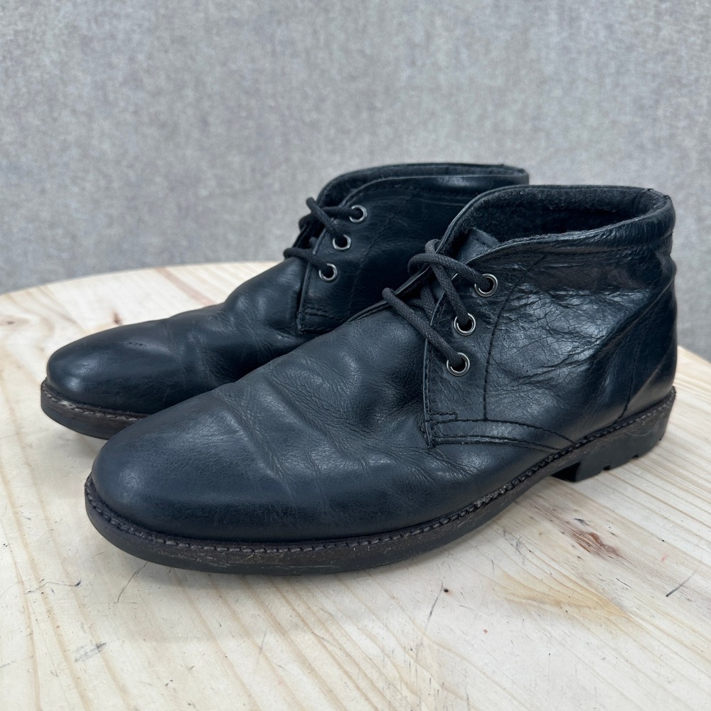 Leather Chukka Boots Mens Black Leather Lace Up Ankle Lug Sole
